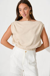 Oatmeal Cotton Linen Blouse